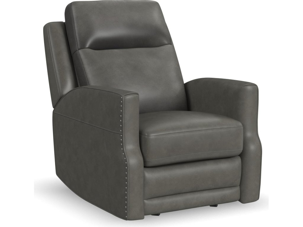 Maxwell Cinder Leather Power Gliding Recliner with Power Headrest and Lumbar - main image