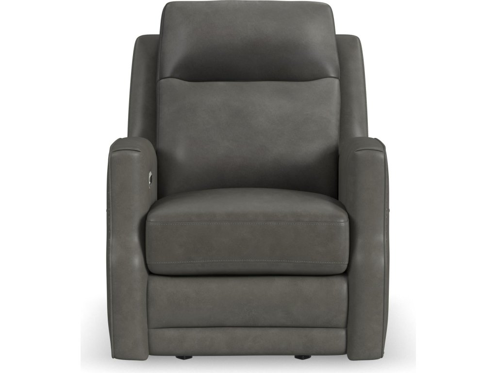 Maxwell Cinder Leather Power Gliding Recliner with Power Headrest and Lumbar - image 2