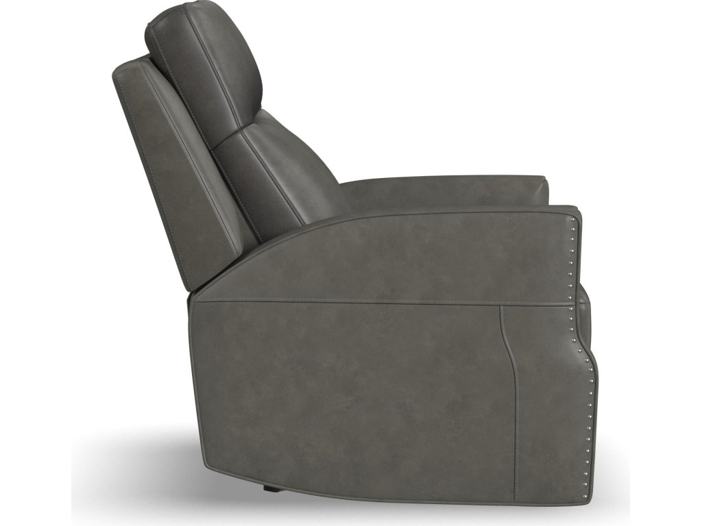 Maxwell Cinder Leather Power Gliding Recliner with Power Headrest and Lumbar - image 3