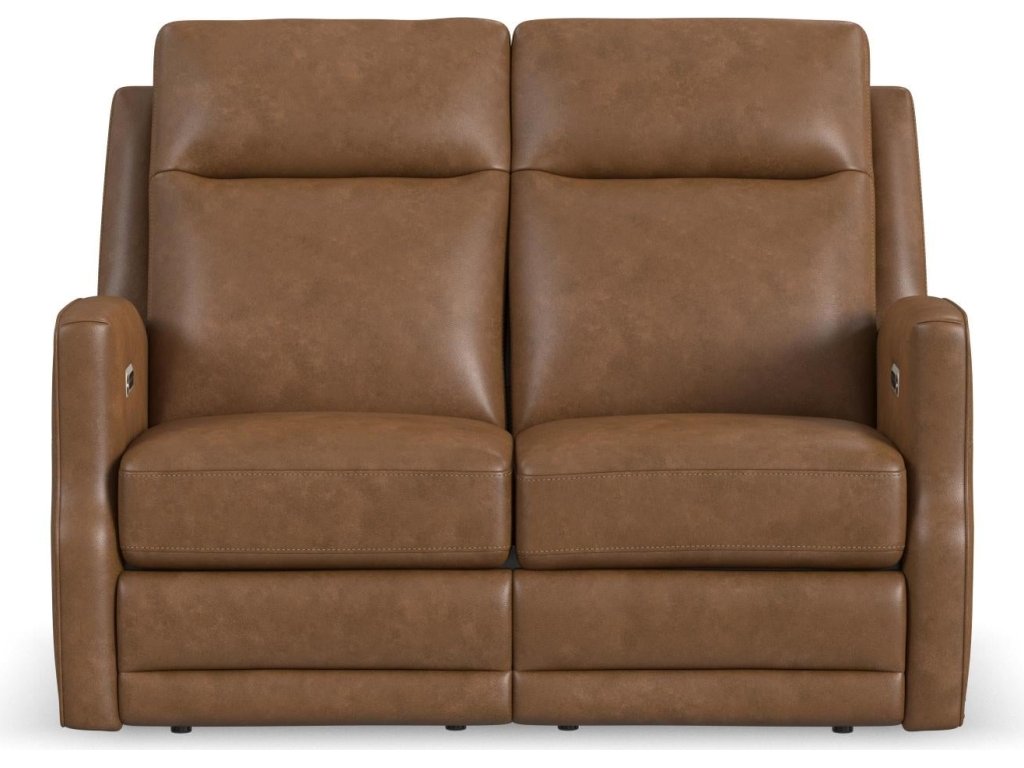 Maxwell Cedar Leather Power Reclining Loveseat with Power Headrests and Lumbar - image 2
