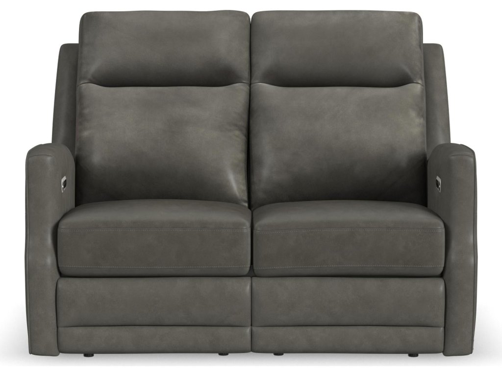 Maxwell Cinder Leather Power Reclining Loveseat with Power Headrests and Lumbar - image 2