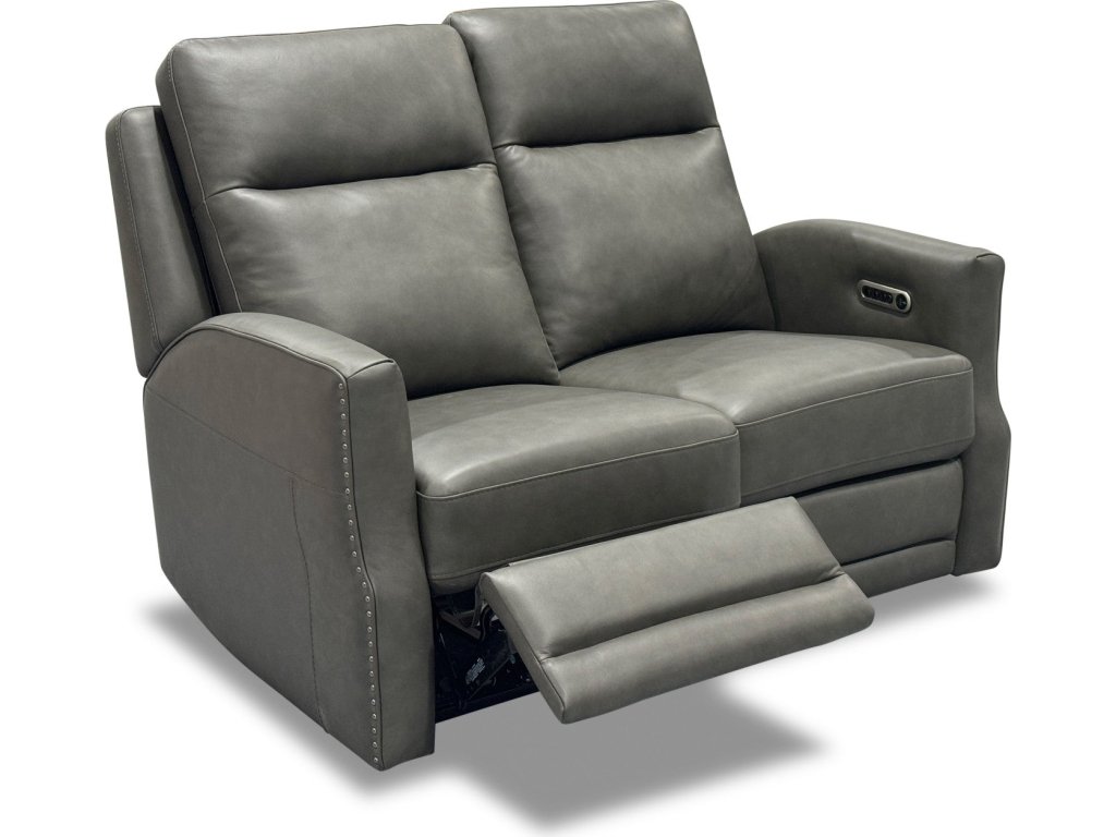 Maxwell Cinder Leather Power Reclining Loveseat with Power Headrests and Lumbar - image 4