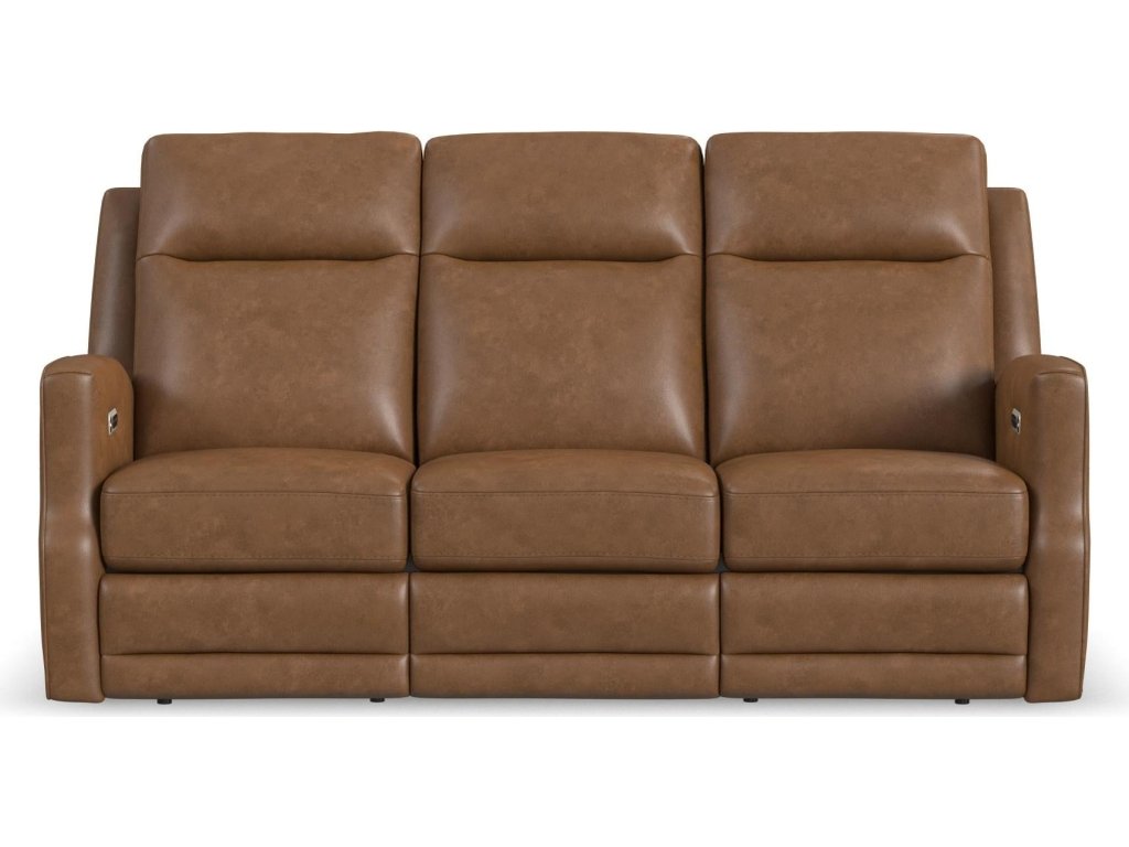 Maxwell Cedar Leather Power Reclining Sofa with Power Headrests and Lumbar - image 2