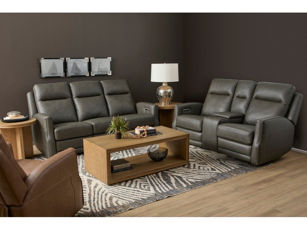 Maxwell Cinder Leather Power Reclining Sofa with Power Headrests and Lumbar - image 6