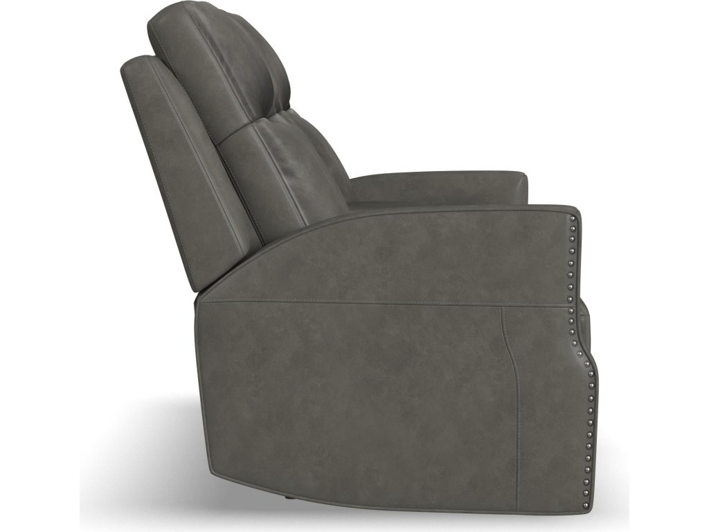 Maxwell Cinder Leather Power Reclining Loveseat with Console, Power Headrests and Lumbar - image 3