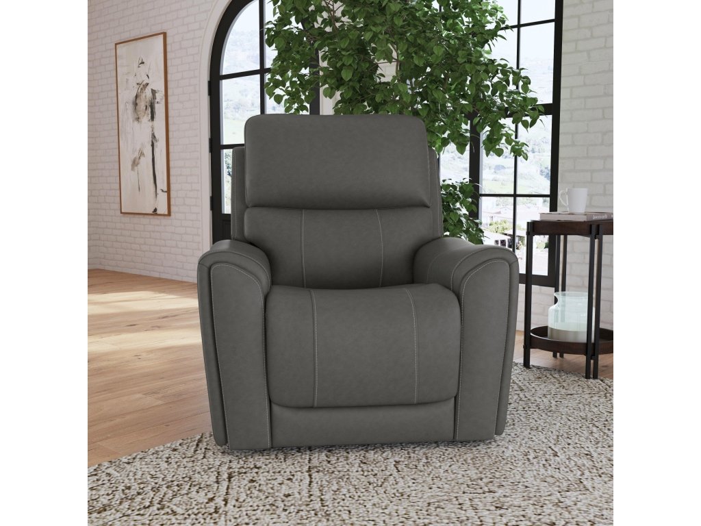 Carter Smoke Fabric Power Recliner with Power Headrest & Lumbar - image 1