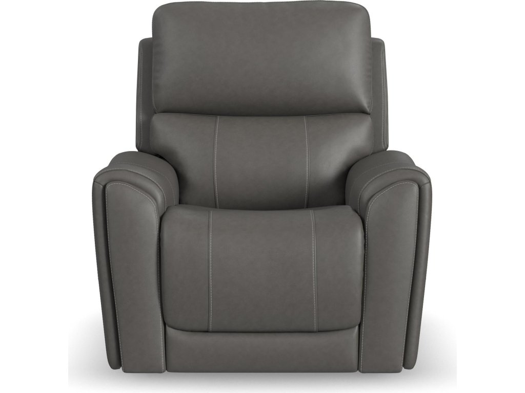 Carter Smoke Fabric Power Recliner with Power Headrest & Lumbar - image 2