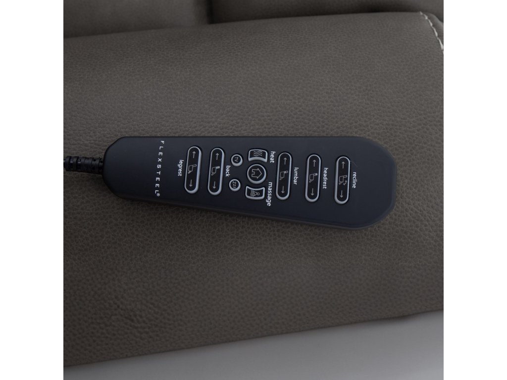 Carter Smoke Fabric Power Rocking Recliner with Power Headrest, Lumbar, Heat & Massage - image 9