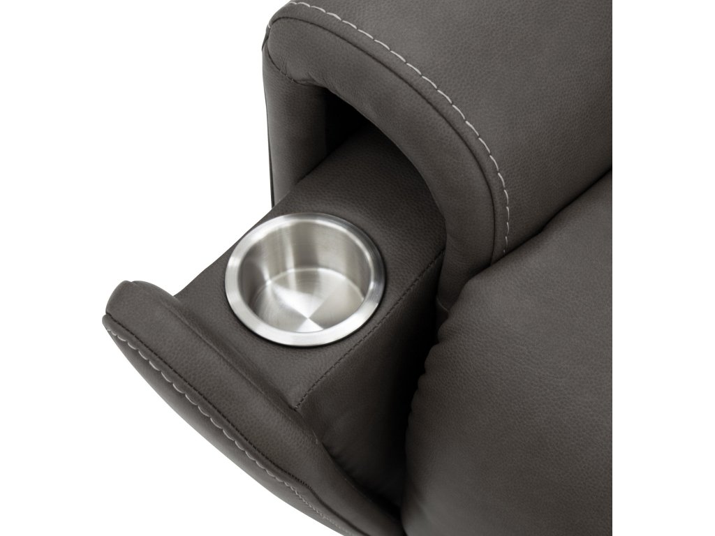 Carter Smoke Fabric Power Rocking Recliner with Power Headrest, Lumbar, Heat & Massage - image 13