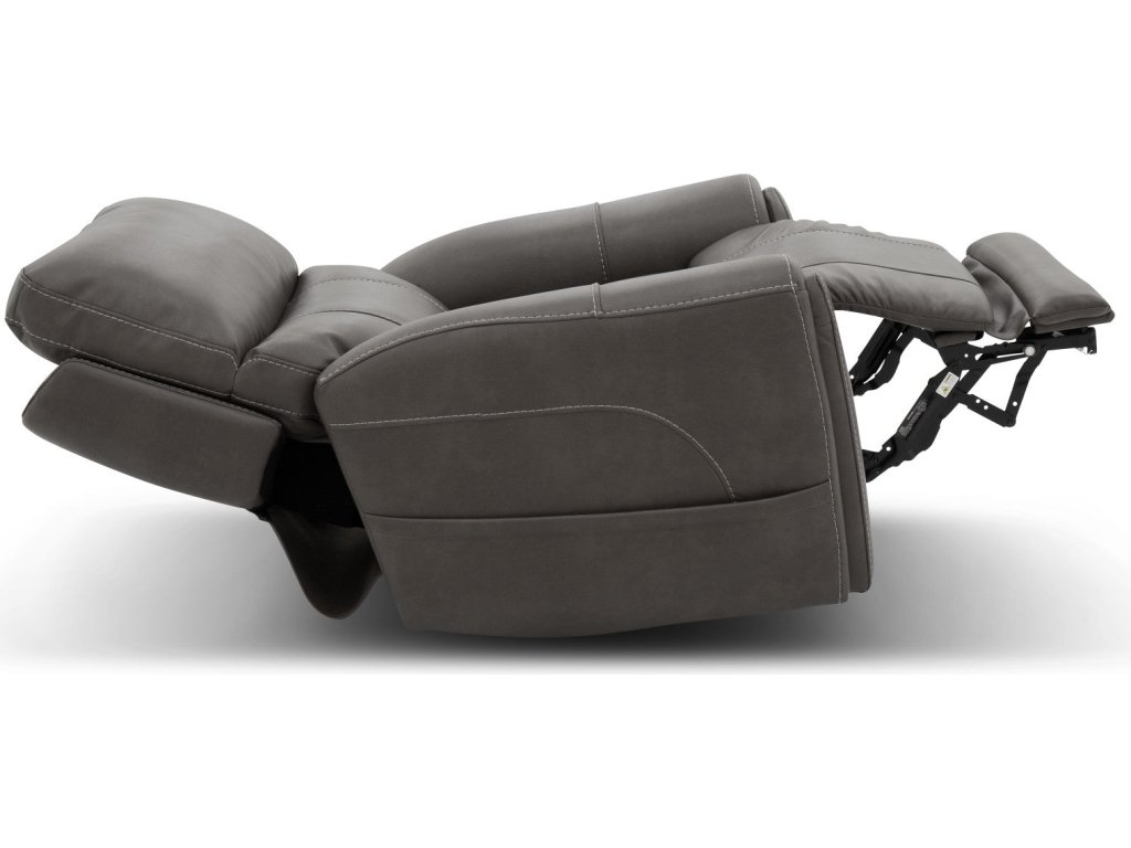 Carter Smoke Fabric Power Rocking Recliner with Power Headrest, Lumbar, Heat & Massage - image 14