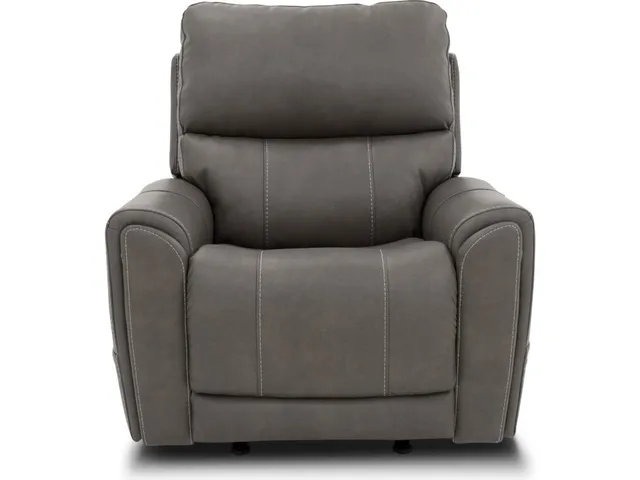 Carter Smoke Fabric Power Rocking Recliner with Power Headrest, Lumbar, Heat & Massage - Alternative View