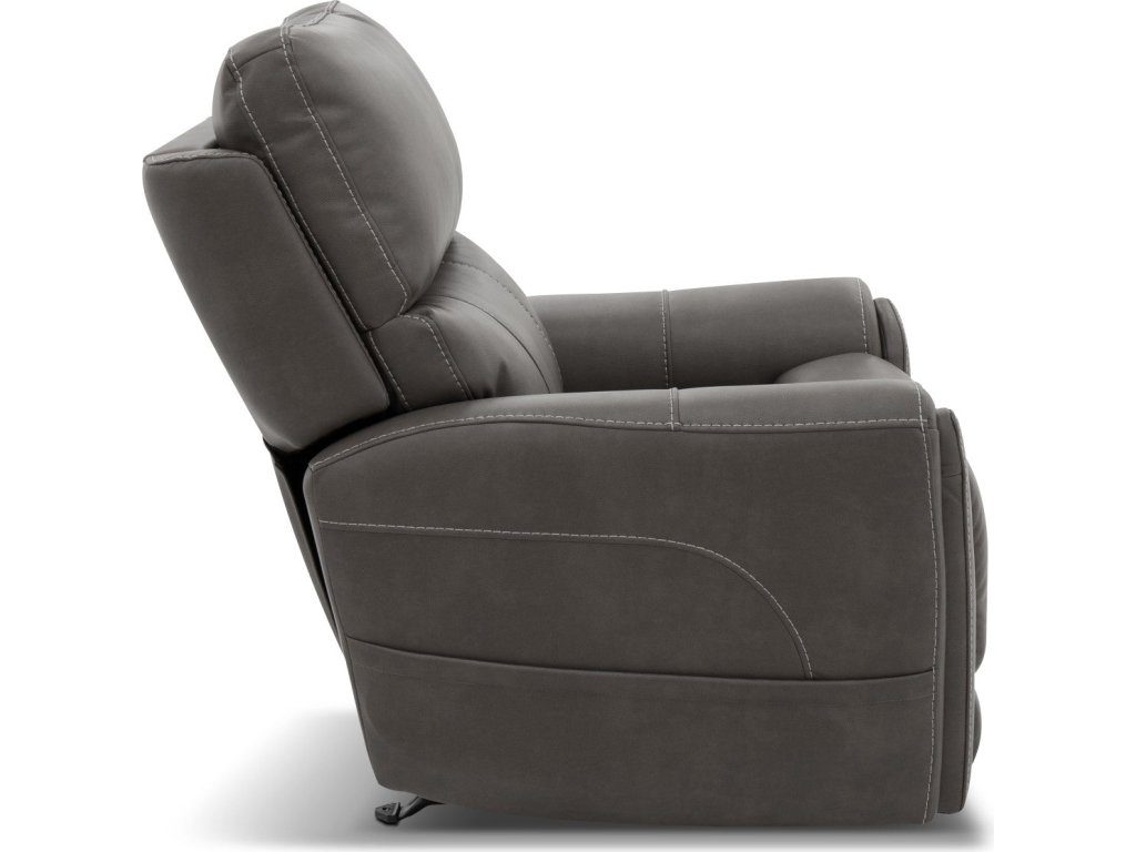 Carter Smoke Fabric Power Rocking Recliner with Power Headrest, Lumbar, Heat & Massage - image 2