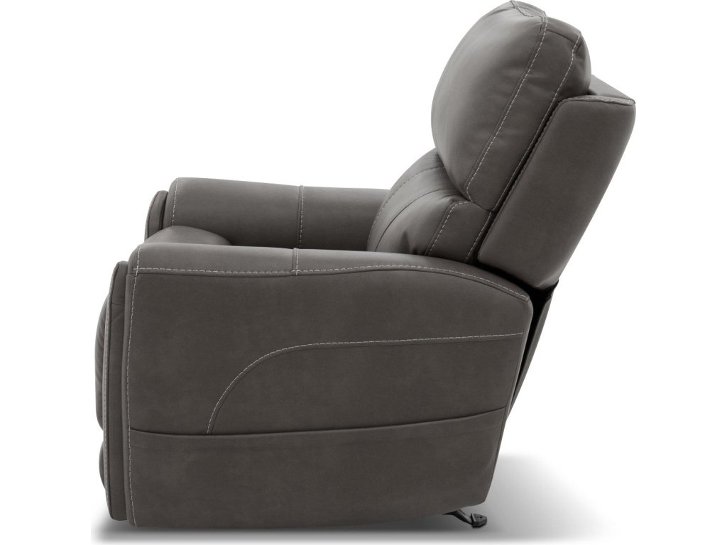 Carter Smoke Fabric Power Rocking Recliner with Power Headrest, Lumbar, Heat & Massage - image 4