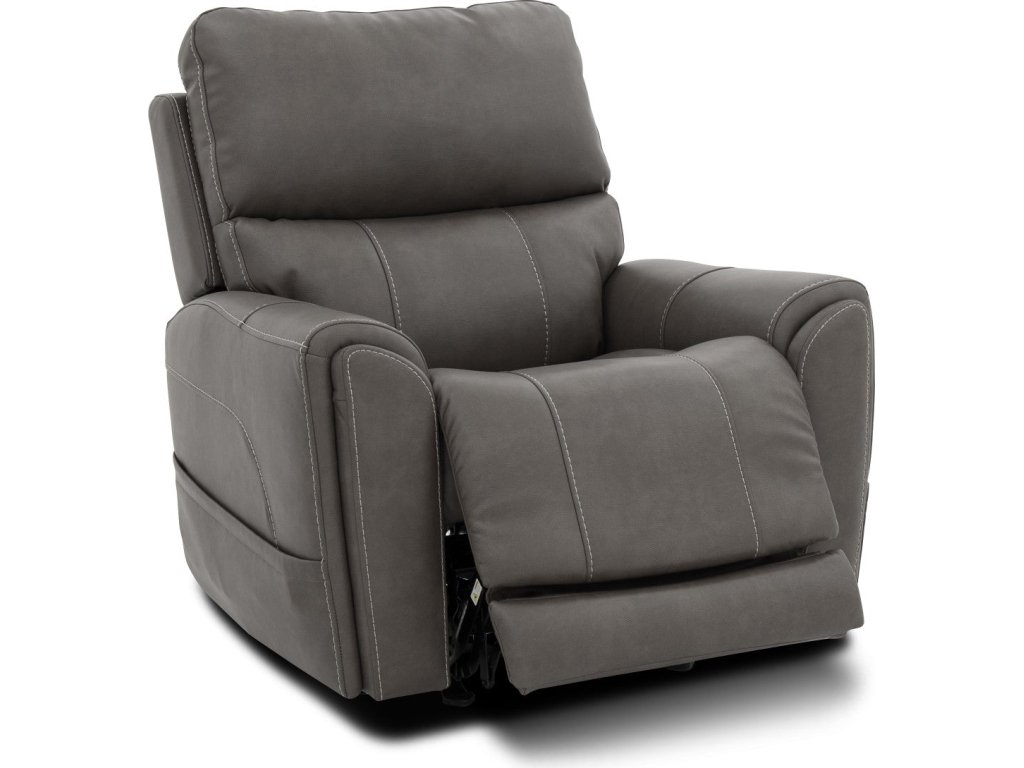 Carter Smoke Fabric Power Rocking Recliner with Power Headrest, Lumbar, Heat & Massage - image 5
