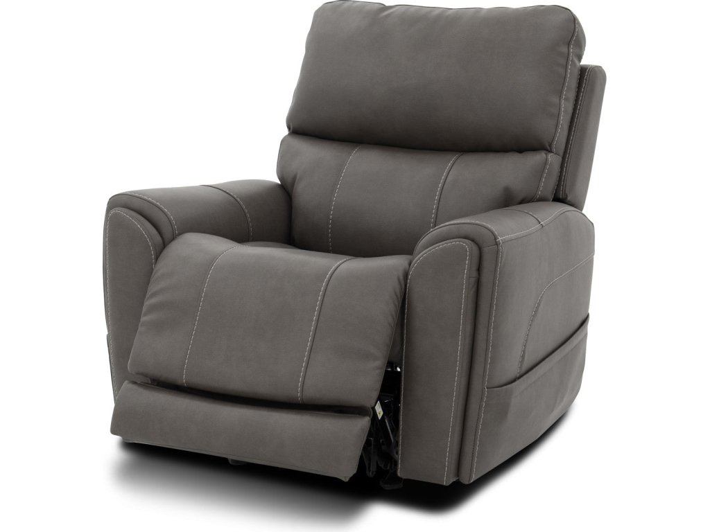 Carter Smoke Fabric Power Rocking Recliner with Power Headrest, Lumbar, Heat & Massage - image 6