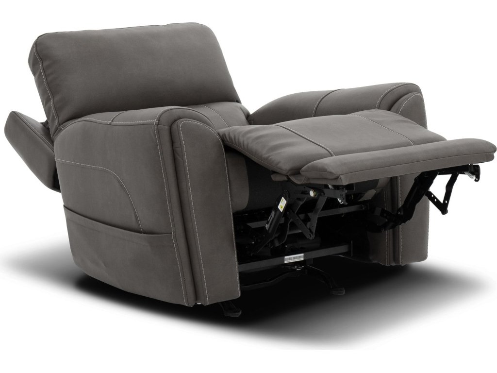 Carter Smoke Fabric Power Rocking Recliner with Power Headrest, Lumbar, Heat & Massage - image 7