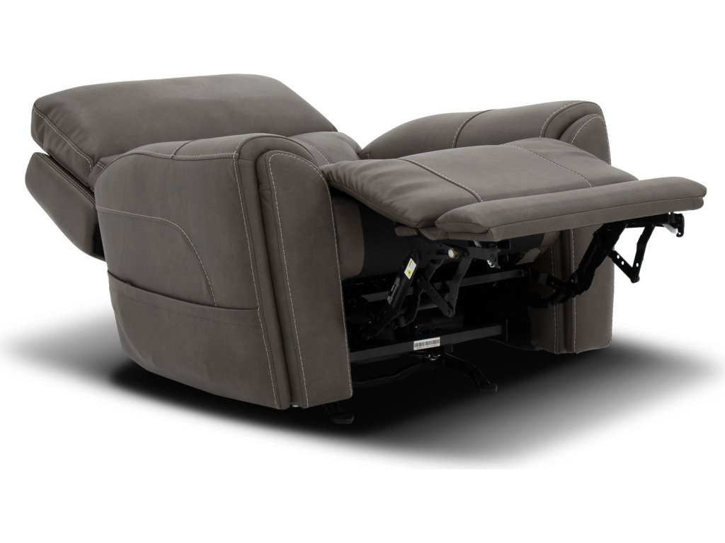 Carter Smoke Fabric Power Rocking Recliner with Power Headrest, Lumbar, Heat & Massage - image 8
