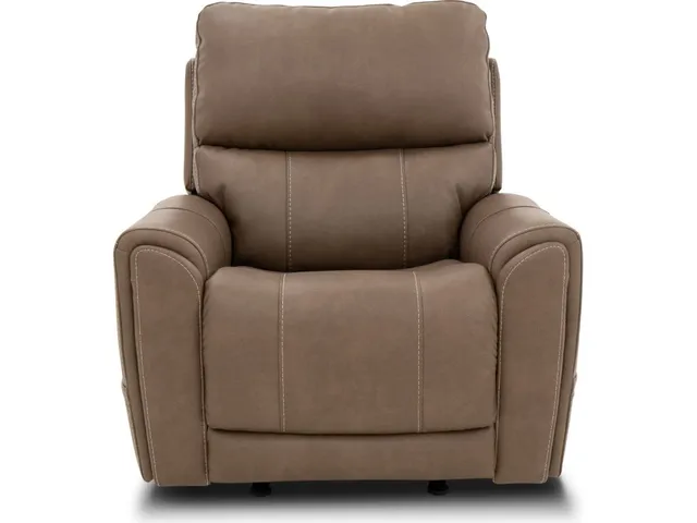 Carter Cappuccino Fabric Power Rocking Recliner with Power Headrest, Lumbar, Heat & Massage