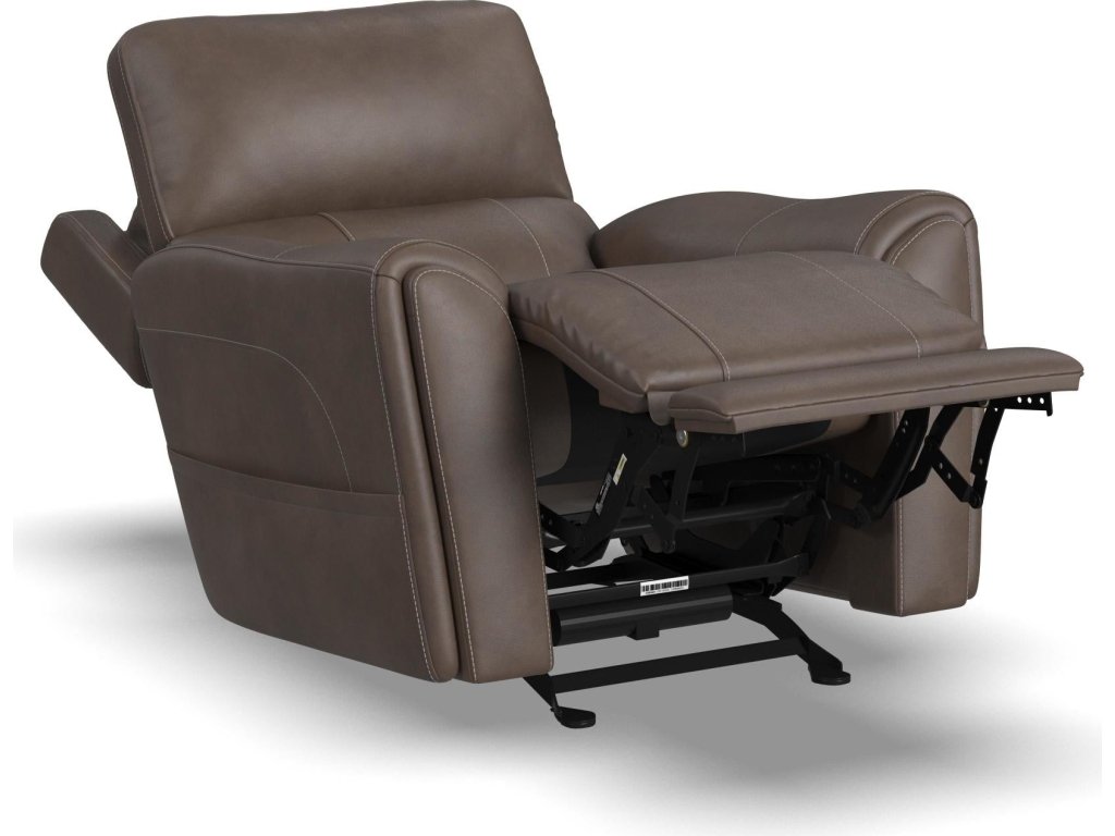 Carter Cappuccino Fabric Power Rocking Recliner with Power Headrest, Lumbar, Heat & Massage - image 3