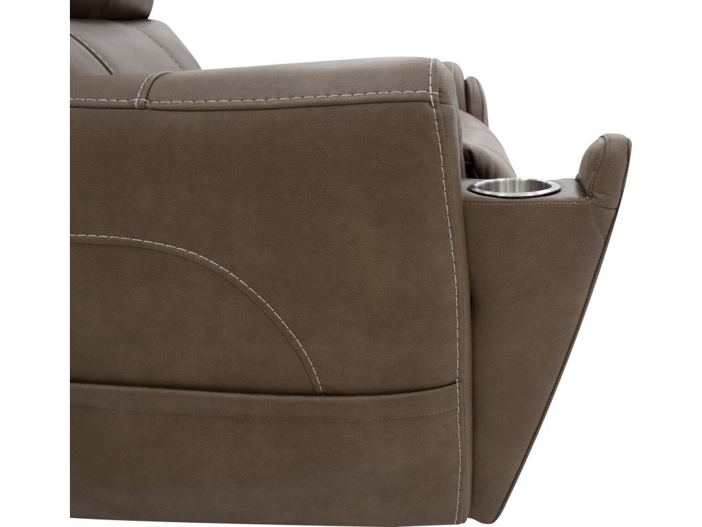 Carter Cappuccino Fabric Power Rocking Recliner with Power Headrest, Lumbar, Heat & Massage - image 4