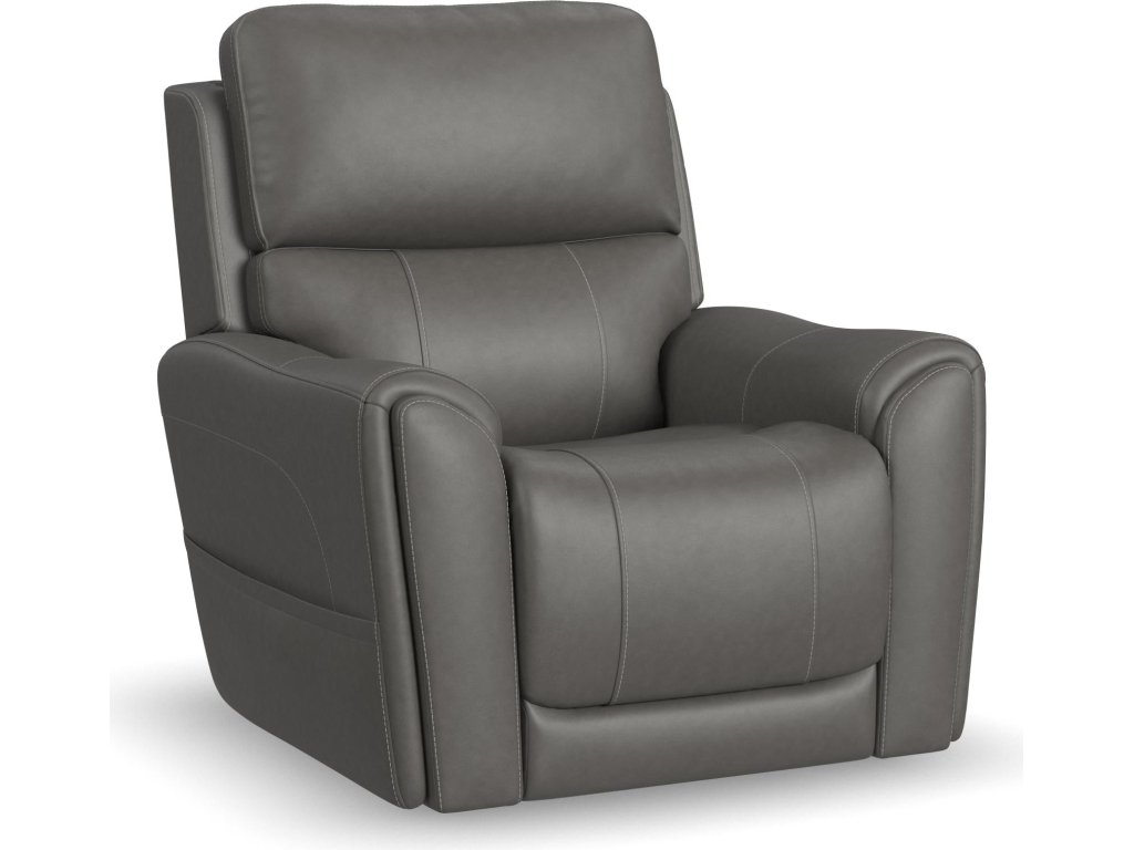 Carter Smoke Fabric Power Lift Recliner with Power Headrest, Lumbar, Heat & Massage - main image
