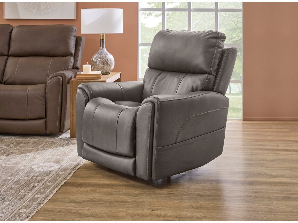 Carter Smoke Fabric Power Lift Recliner with Power Headrest, Lumbar, Heat & Massage - image 1
