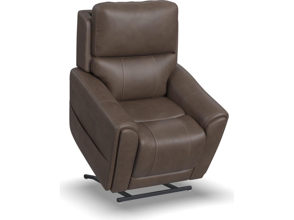 Carter Cappuccino Fabric Power Lift Recliner with Power Headrest, Lumbar, Heat & Massage - image 3