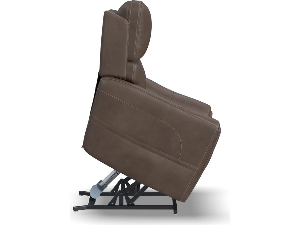 Carter Cappuccino Fabric Power Lift Recliner with Power Headrest, Lumbar, Heat & Massage - image 4