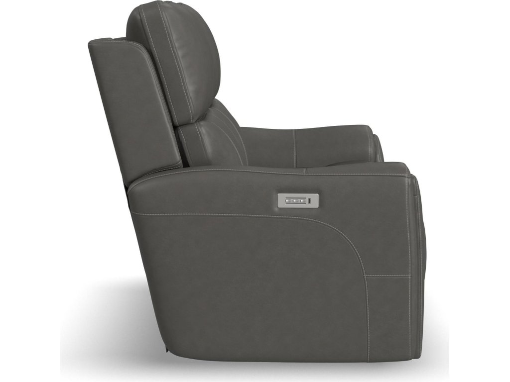 Carter Smoke Fabric Power Reclining Loveseat with Power Headrests & Lumbar - image 3