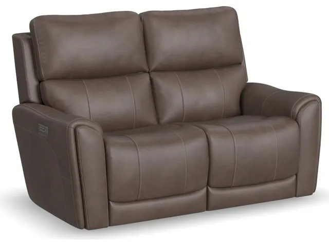 Carter Cappuccino Fabric Power Reclining Loveseat with Power Headrests & Lumbar