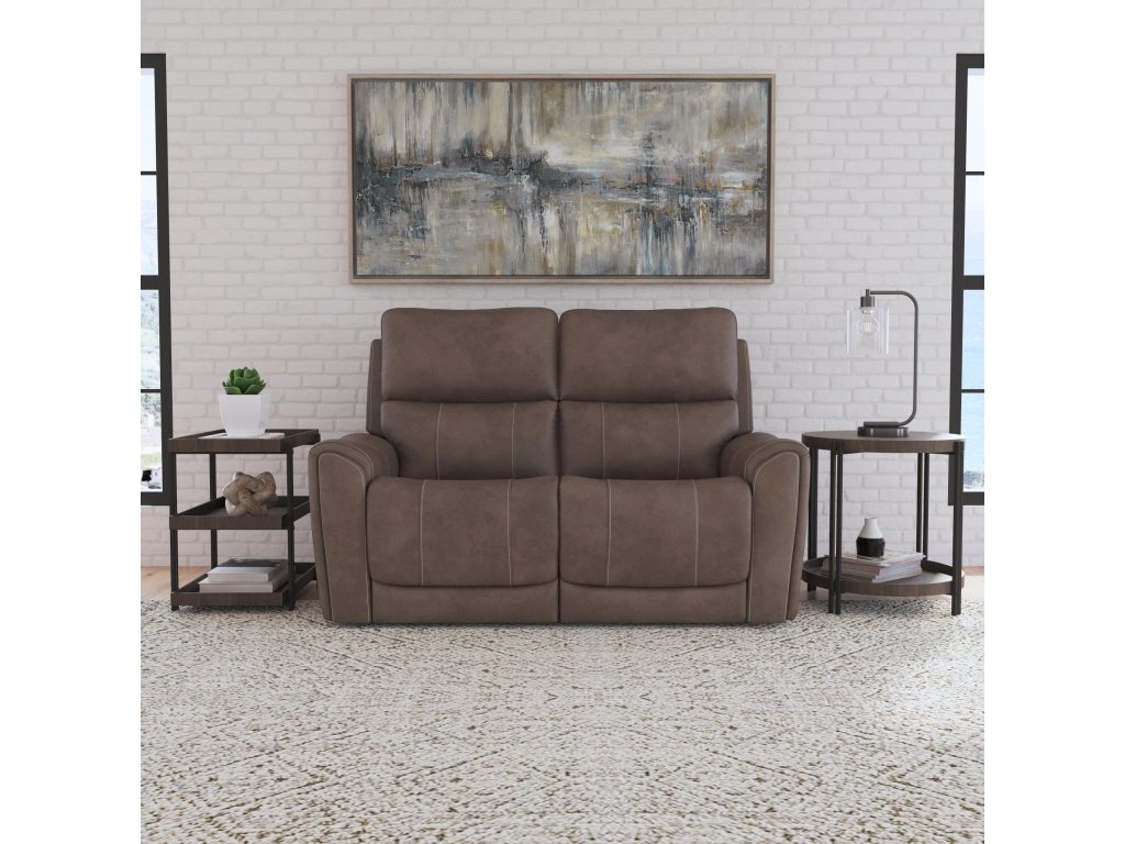 Carter Cappuccino Fabric Power Reclining Loveseat with Power Headrests & Lumbar - image 1