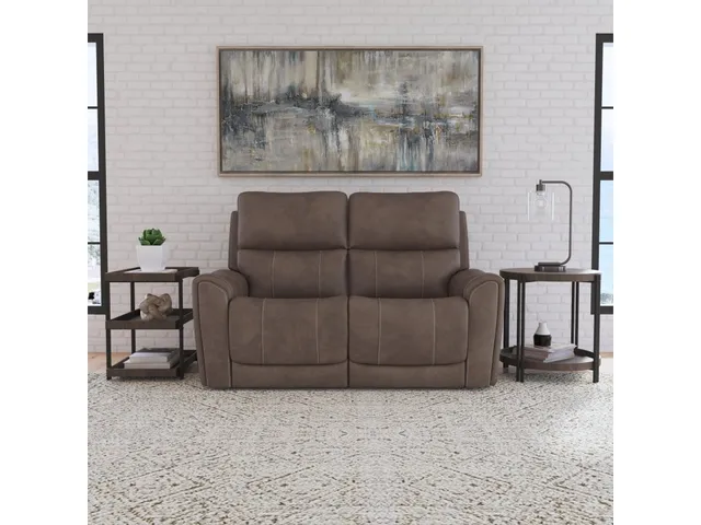 Carter Cappuccino Fabric Power Reclining Loveseat with Power Headrests & Lumbar - Alternative View