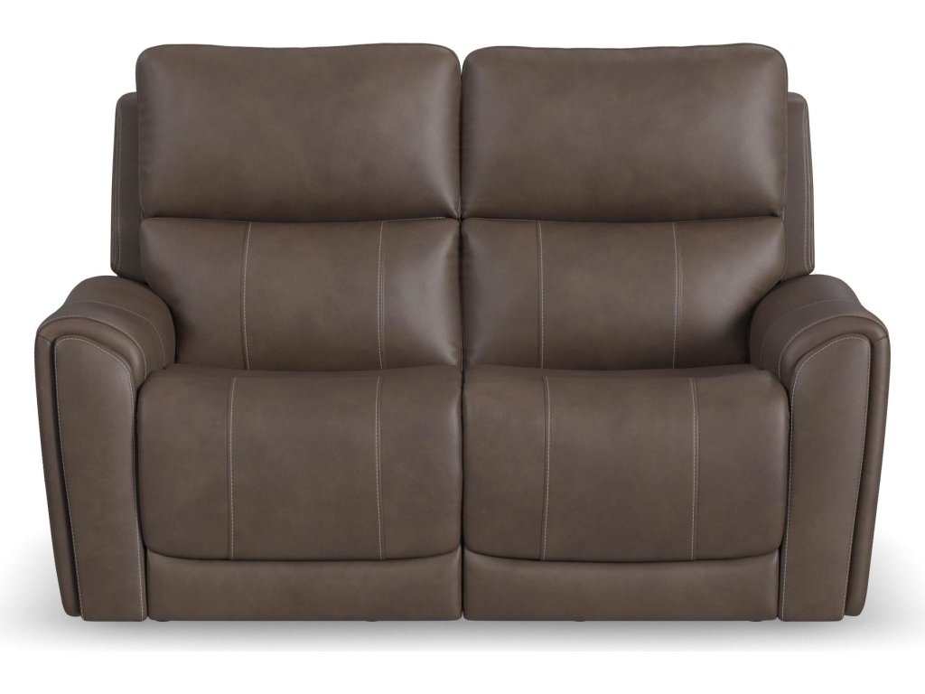 Carter Cappuccino Fabric Power Reclining Loveseat with Power Headrests & Lumbar - image 2