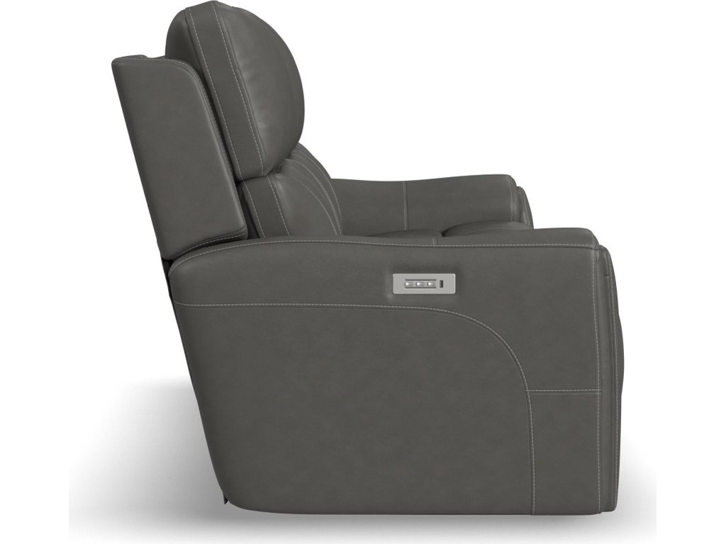 Carter Smoke Fabric Power Reclining Sofa with Console & Power Headrests & Lumbar - image 3