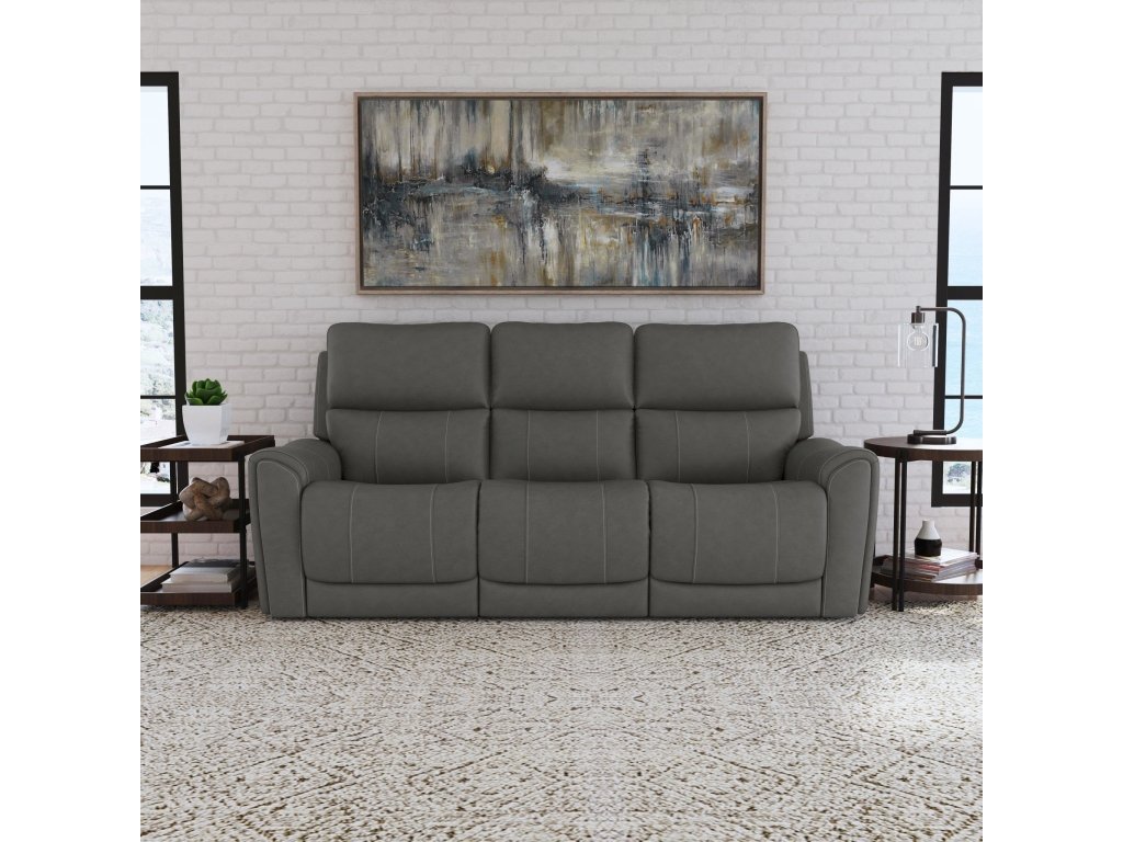 Carter Smoke Fabric Power Reclining Sofa with Console & Power Headrests & Lumbar - image 6