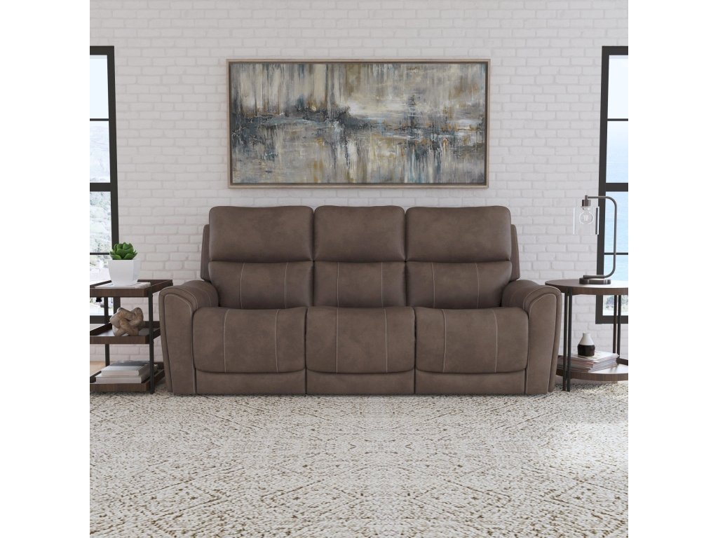 Carter Cappuccino Fabric Power Reclining Sofa with Console & Power Headrests & Lumbar - image 1