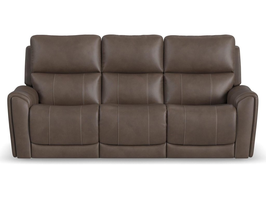 Carter Cappuccino Fabric Power Reclining Sofa with Console & Power Headrests & Lumbar - image 2