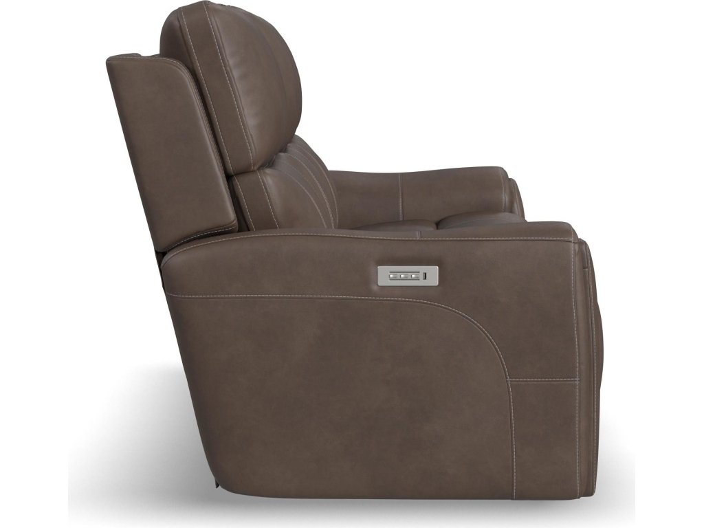 Carter Cappuccino Fabric Power Reclining Sofa with Console & Power Headrests & Lumbar - image 3