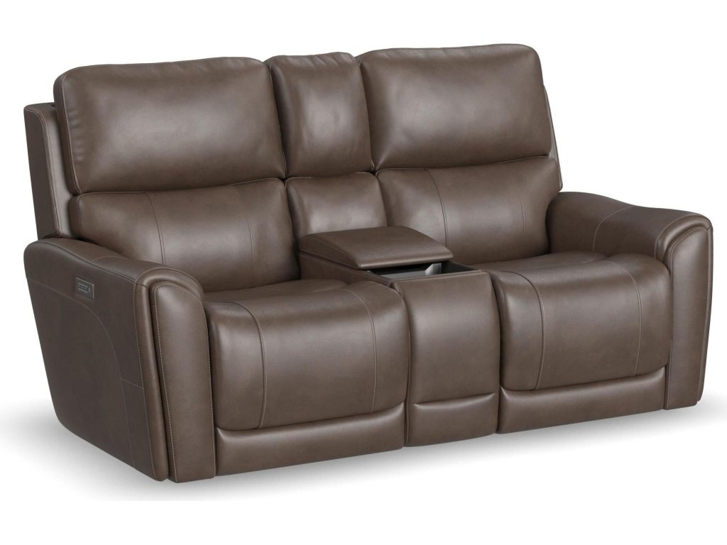 Carter Cappuccino Fabric Power Reclining Loveseat with Console & Power Headrests & Lumbar - main image