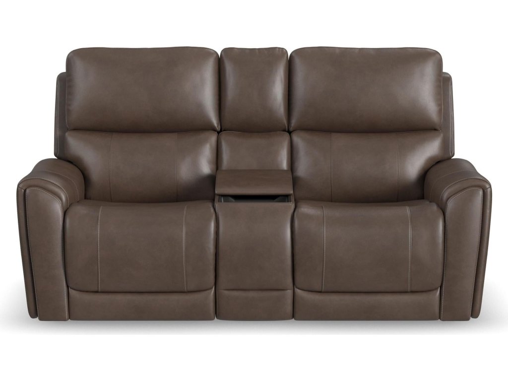 Carter Cappuccino Fabric Power Reclining Loveseat with Console & Power Headrests & Lumbar - image 2