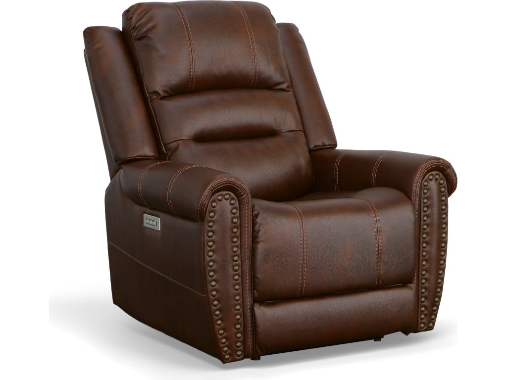 Oscar Pumpernickel Fabric Power Recliner with Power Headrest - main image