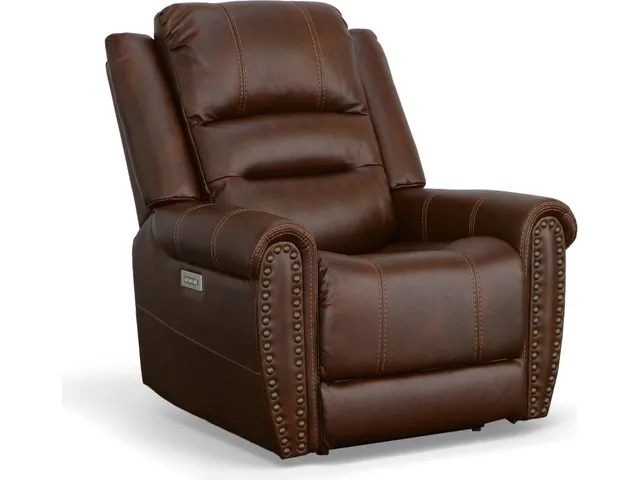 Oscar Pumpernickel Fabric Power Recliner with Power Headrest