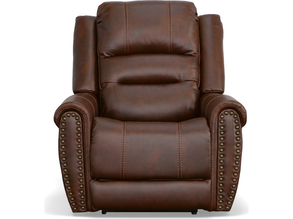 Oscar Pumpernickel Fabric Power Recliner with Power Headrest - image 1