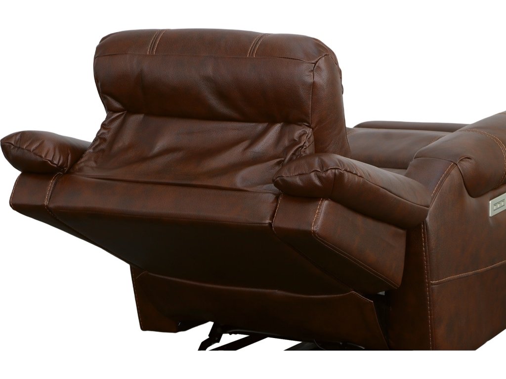 Oscar Pumpernickel Fabric Power Recliner with Power Headrest - image 6