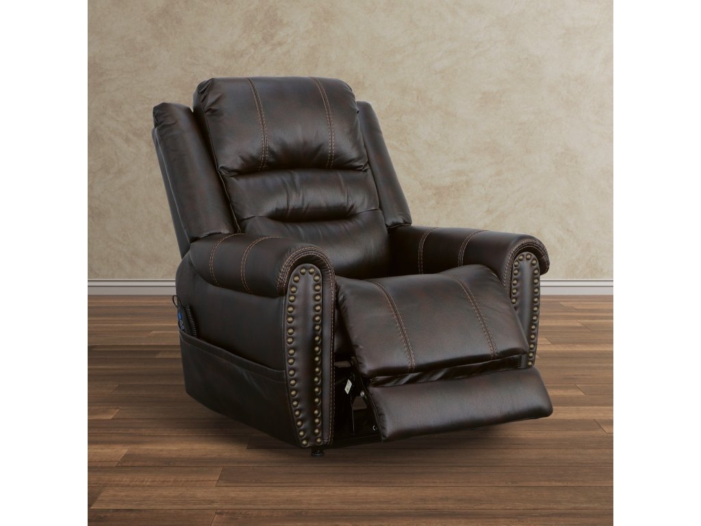 Oscar Molasses Fabric Power Lift Recliner with Right-Hand Control & Power Headrest - image 1