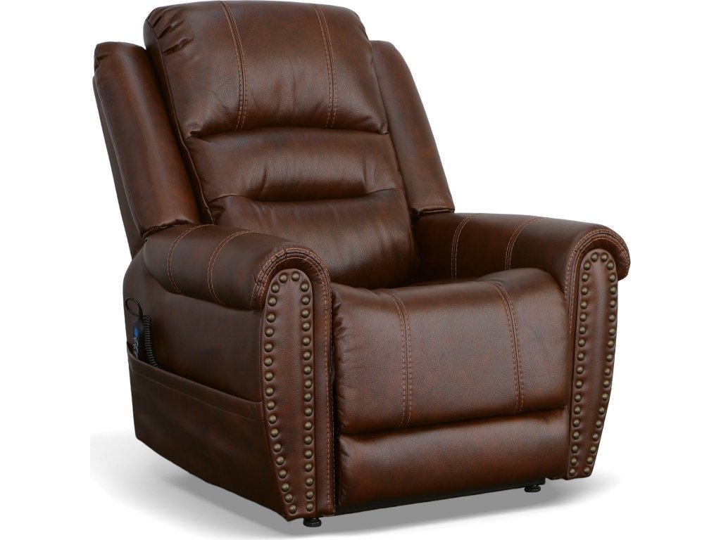 Oscar Pumpernickel Fabric Power Lift Recliner with Right-Hand Control & Power Headrest - main image