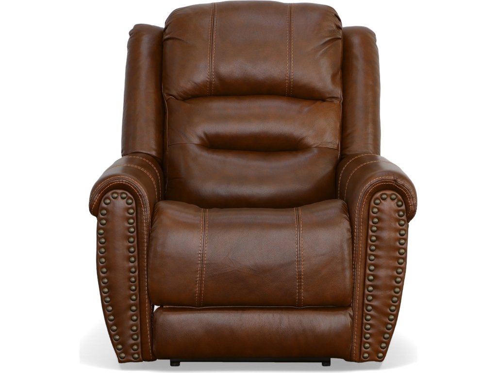 Oscar Grizzly Leather Power Recliner with Power Headrest - image 1