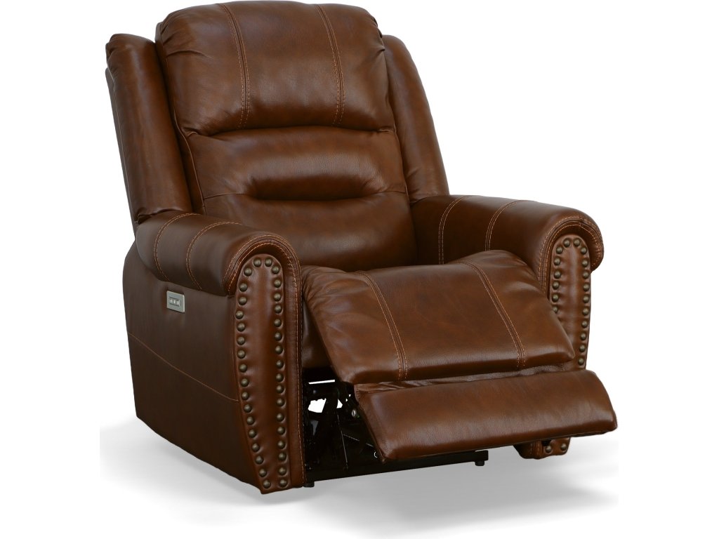 Oscar Grizzly Leather Power Recliner with Power Headrest - image 4