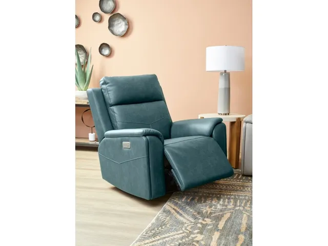 Vernon Admiral Fabric Power Swivel Gliding Recliner with Power Headrest, Lumbar, Heat & Massage - Alternative View