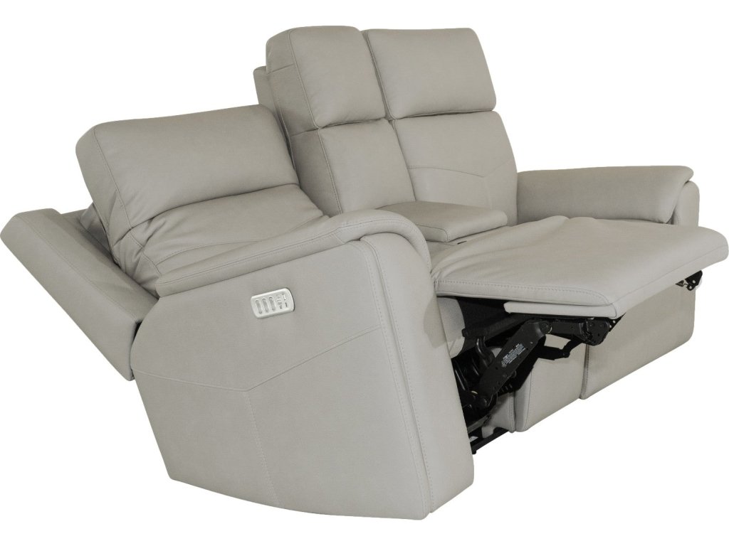 Vernon Dove Grey Fabric Power Reclining Loveseat with Console, Power Headrests, Lumbar, Heat & Massage - image 11